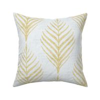 Linen Palm Frond - Gold and on Gray Silver