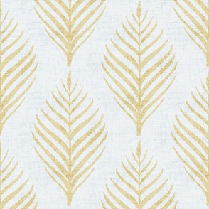 Linen Palm Frond - Gold and on Gray Silver