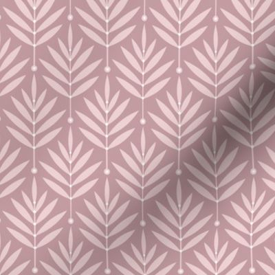 SMALL Puce Leaf 0038 N botanical pink woodland abstract art deco vintage texture floral modern art