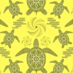 Sea Turtle / turtle / coastal / sea life / bright yellow