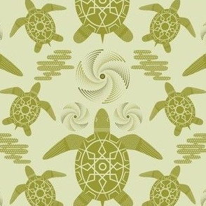 Sea Turtle / turtle / coastal / sea life / pale green