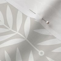 MEDIUM platinum leaf 0038 W geometric gray botanical abstract modern nature