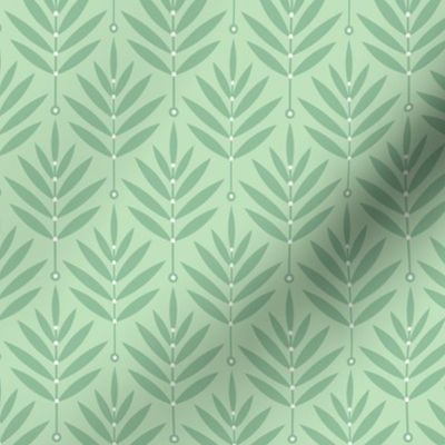 SMALL celadon leaf 0038 V geometric green floral nature botanical abstract