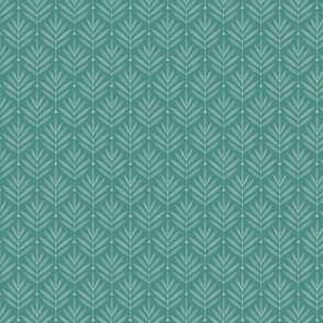 SMALL Teal leaf 0038 2N geometric botanical abstract floral modern nature