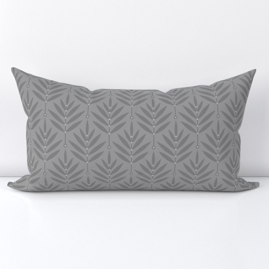 MEDIUM Retro Leaf 0038 2H geometric silver abstract