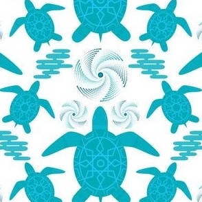 Sea Turtle / turtle / coastal / sea life / turquoise / white