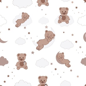 Teddy bear neutral brown colored pattern