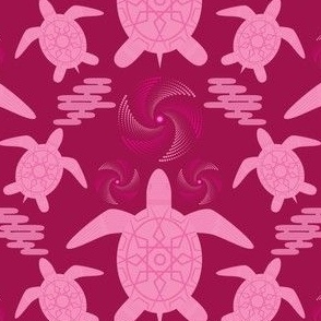 Sea Turtle / turtle / coastal / sea life / pink / raspberry