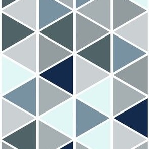 Small Geometric Triangles, Navy and Grey Tones