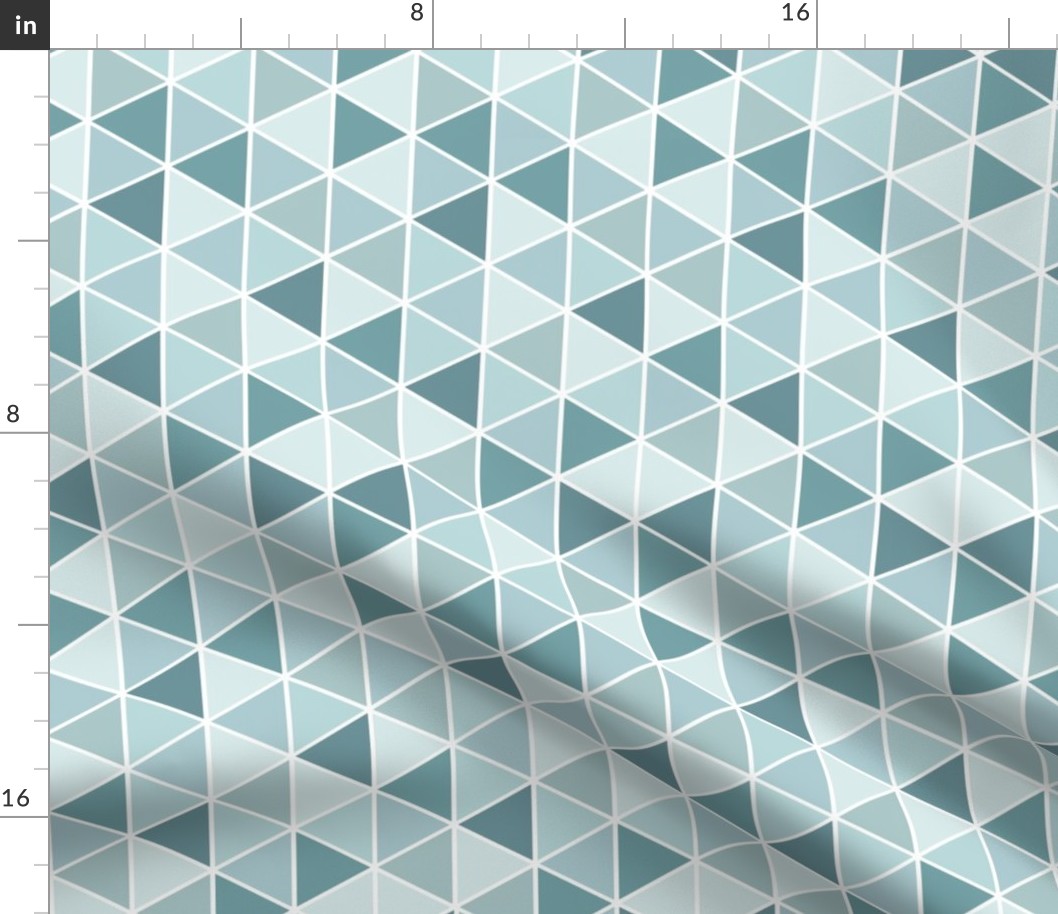 Small Geometric Triangles, Aqua Tones