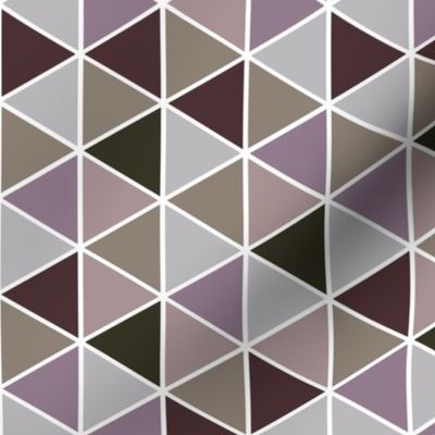 Small Geometric Triangles, Plum and Taupe Tones
