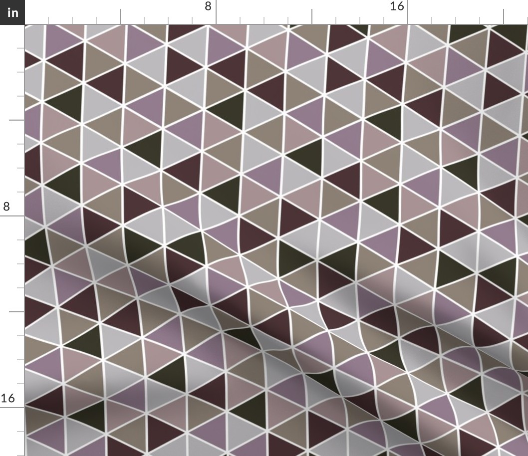 Small Geometric Triangles, Plum and Taupe Tones