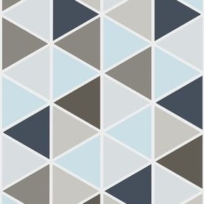 Small Geometric Triangles, Blue and Taupe Tones