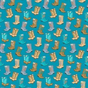Cowboy boots (teal, small)
