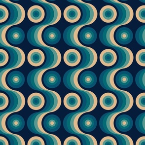Retro Mid-Mod Waves and Circles
