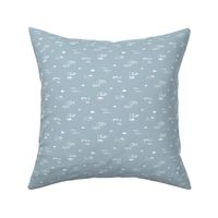 micro - Tropical fish - hand drawn fishes - white on light blue gray