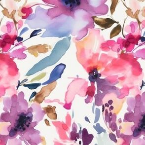 Floral Watercolor Whimsy Multicolor