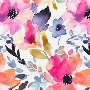 Floral Watercolor Whimsy Summer Colors