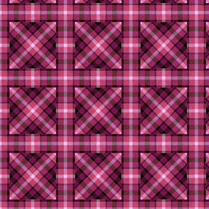Apple Plaid Straight over Plaid 45 Degree Angle in Pink