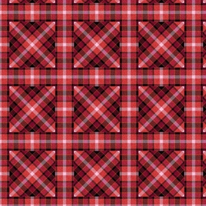 Apple Plaid Straight over Plaid 45 Degree Angle in Red