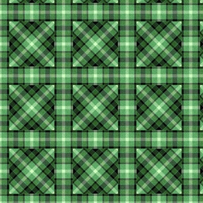 Apple Plaid Straight over Plaid 45 Degree Angle in Sage Greens