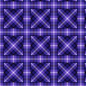 Apple Plaid Straight over Plaid 45 Degree Angle in Dark Purple Blue