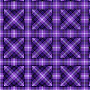 Apple Plaid Straight over Plaid 45 Degree Angle in Purple