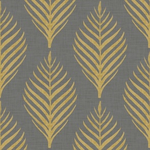 Linen Palm Frond in Gray and Gold - custom color 3