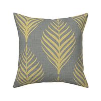 Linen Palm Frond in Gray and Gold - custom color 2