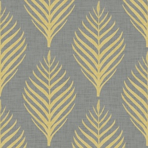 Linen Palm Frond in Gray and Gold - custom color 2