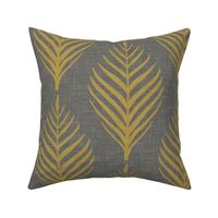 Linen Palm Frond in Gray and Gold - custom color 1
