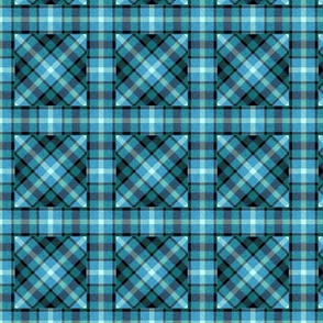 Apple Plaid Straight over Plaid 45 Degree Angle in Sky Blues