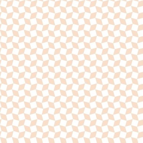 diamond checkers tile mosaic modern geometric half inch squares diamonds light peach pastel peach bathroom wallpaper kitchen tablecloth