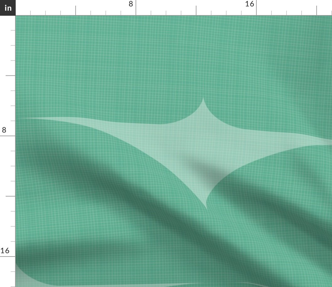Simple stretched diamond on green linen - Large