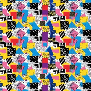 Memphis Style Geometric Chaos Pattern