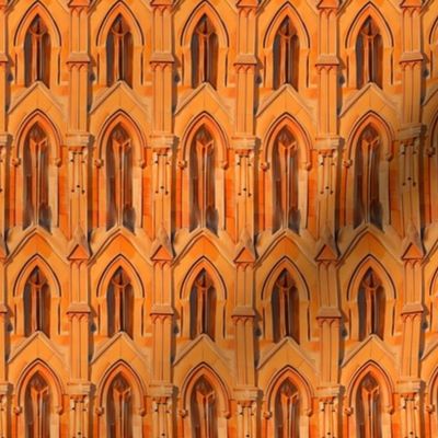 Sunset Hues Gothic Architecture Pattern