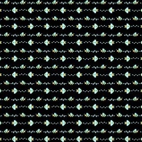 Cute Pixel Art Bees Flying in Stripes - Black - SMALL Print Version