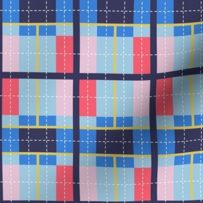 XS Summer Plaid in Pink, Orange, Blue and Yellow
