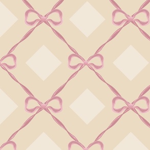 Glamorous Bow Trellis - (L) Vanilla Pink Cream