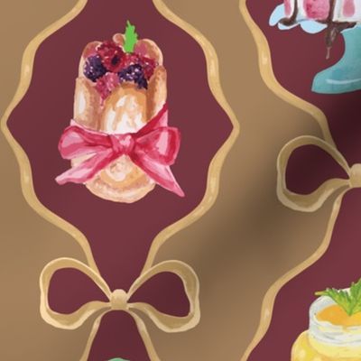 Treat Yourself to Dessert Paradise (L) - Dark Raspberry Carmel Bow Background