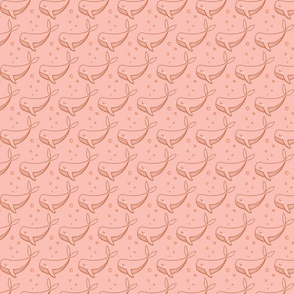 earth tone pink and rust boho whale of a time_bubbles - feeling peachy