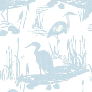 herons  - large birds - light blue monotone 