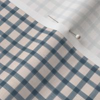 Linen Stamped Plaid Weave - Blue