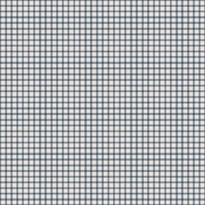 Linen Stamped Plaid Weave - Blue