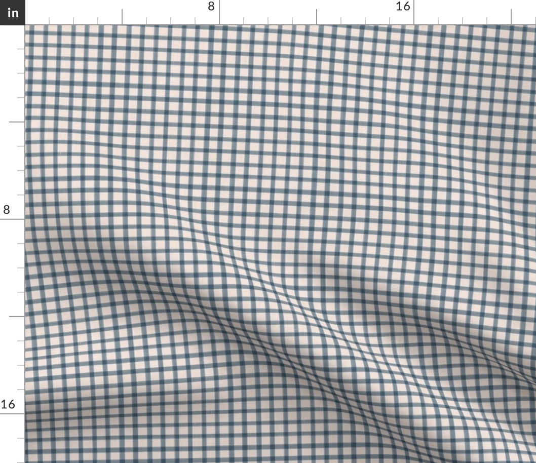 Linen Stamped Plaid Weave - Blue