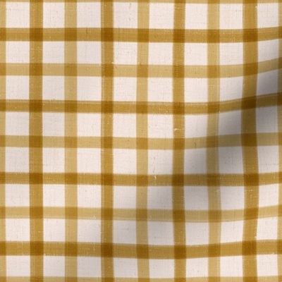 Linen Stamped Plaid Weave - Two-tone flax