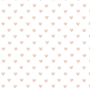 Hand-drawn Hearts. Pink on White.