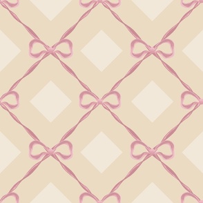 Glamorous Bow Trellis - (M) Vanilla Pink Cream