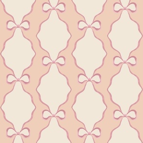 Elegant Bow Ribbon Diamond Ogee - (M) Pink Vanilla Cream