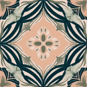 Gouache Garden: Vintage Nouveau Floral in Sage & Blush, Medium